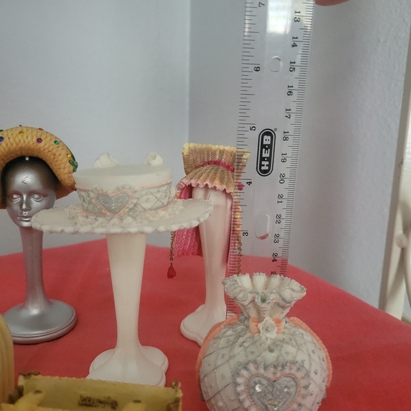 PEARLED VELVET VINTAGE WILLOW HALL AGE OF ELEGANCE 9 PIECES - Picture 3 of 16